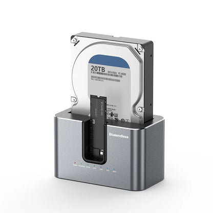 Dual Bay 2.5"/3.5" SATA HDD SSD Docking Station 10Gbps M.2 NVMe Enclosure Offline Clone Hard Drive Dock for 2.5'' 3.5'' HDD/SDD