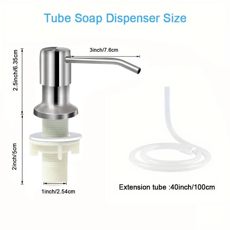 Soap Dispenser for Kitchen Sink, Built in Kichen Sink Soap Dispenser, Extension Tube Kit Or Bottle