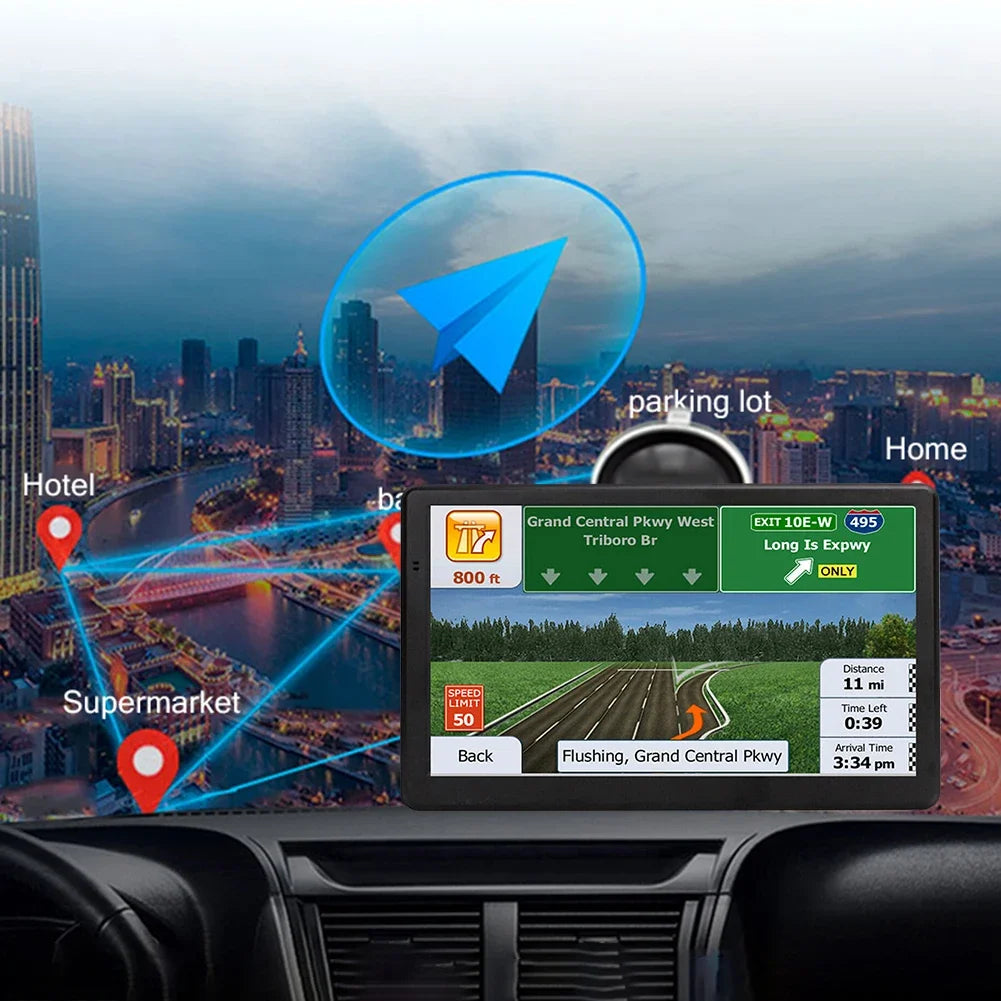 7 Inch Car Maps Navigation System For Universal Cars GPS Navigator Truck SAT NAV Voice Reminder 256MB+8G Touch Screen Accessorie
