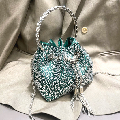 Handle Rhinestones Evening clutch Bag Purses and handbag luxury Designer shoulder bag Shiny Crystal Clutch purse bucket bag