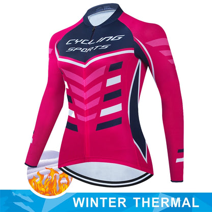 Women Winter Thermal Fleece Clothes 2026 Cycling Uniform Cycle Jersey Clothing Jerseys Pants Gel Bib MTB Jacket Suit Bike Outfit