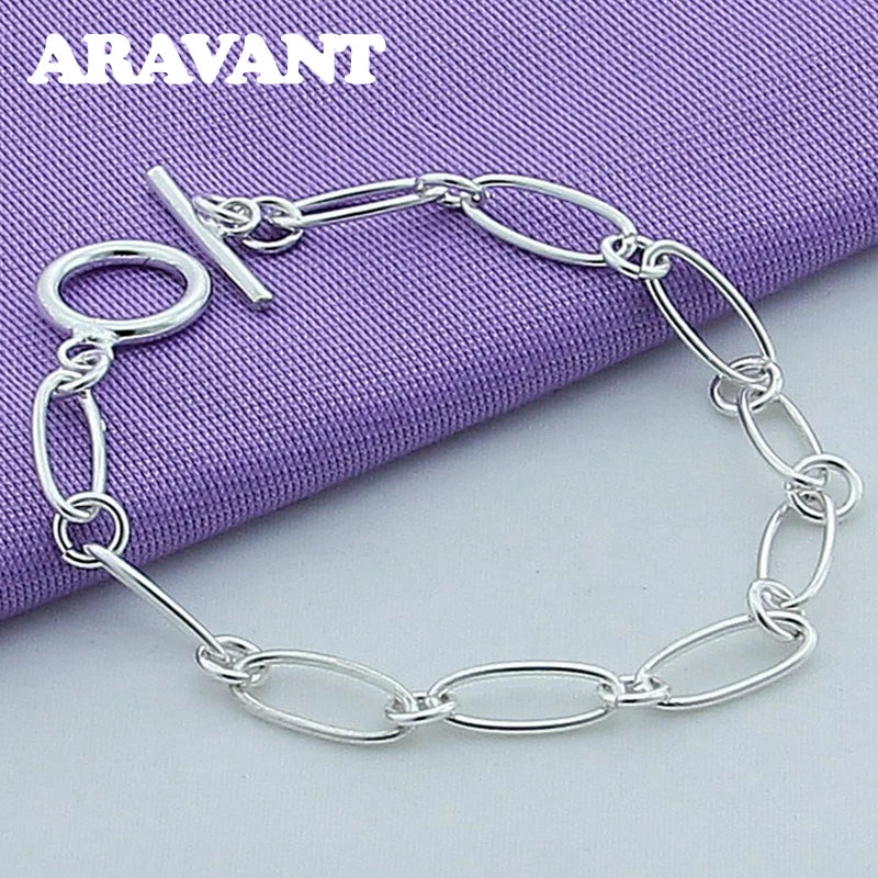 925 Silver Jewelry Set Necklace Bracelet Set For Women Party Jewelry Gift
