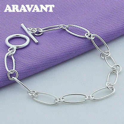 925 Silver Jewelry Set Necklace Bracelet Set For Women Party Jewelry Gift
