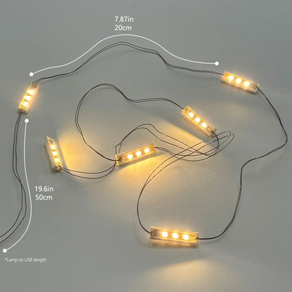 LED Brick Lighting Four/Six in One, Connected in Series, Powered by USB,Light up your building blocks