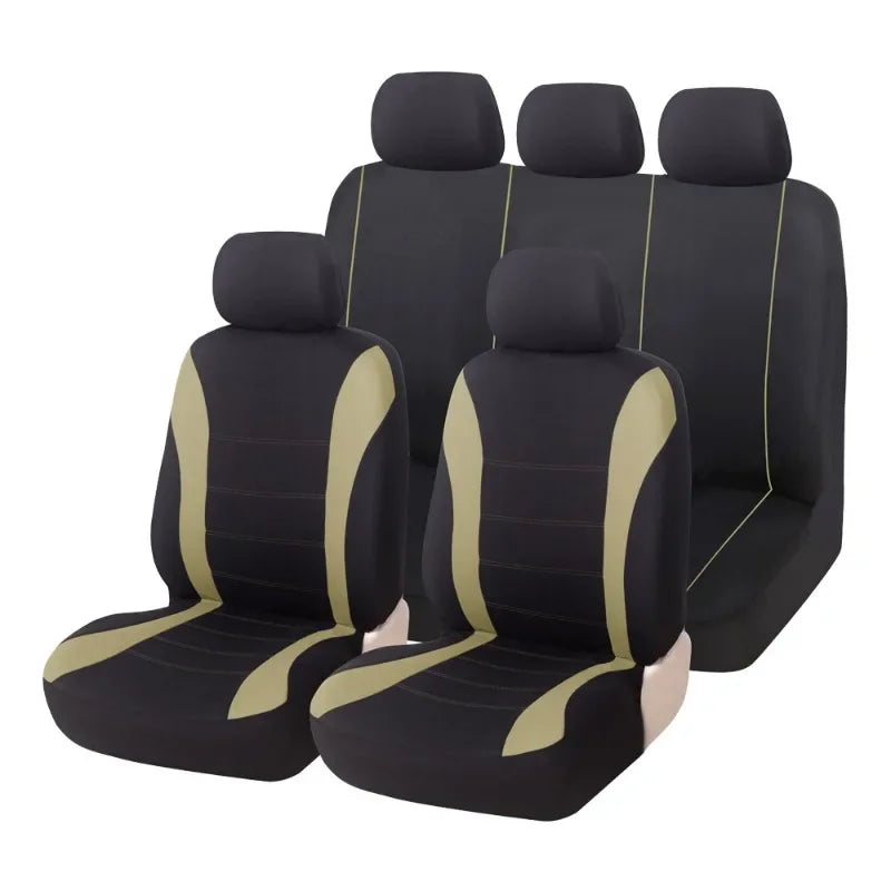 5-seat Full-coverage Car Seat Covers, Breathable Fabric, Wear-resistant, Fits Most Car Models, All-season Use Seat Accessories