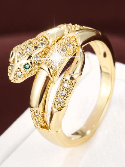Classic Snake-Shaped Design Synthetic Zirconia Women's Ring For Daily Gatherings A Jewelry Accessory