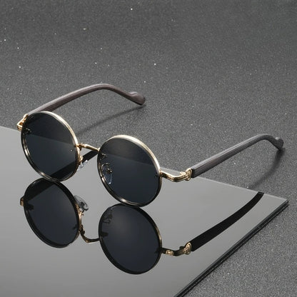 1pcs Round Full-frame UV Sunglasses, Ideal for Outdoor and Daily Use. Comes with Cleaning Cloth and Non-slip Nose Pads.