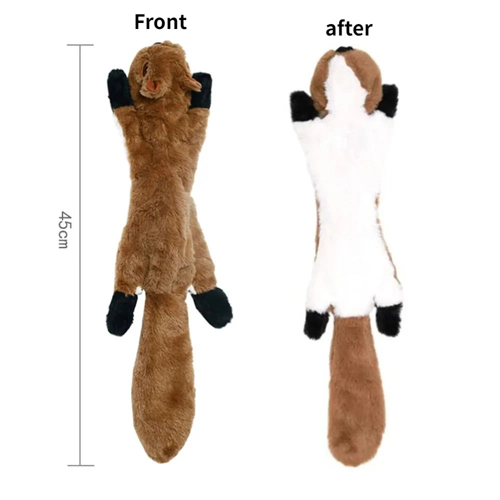 Funny Simulated Animal No Stuffing Dog Toy with Squeakers Durable Stuffingless Plush Squeaky Dog Chew Toy Crinkle Pet Squeak Toy
