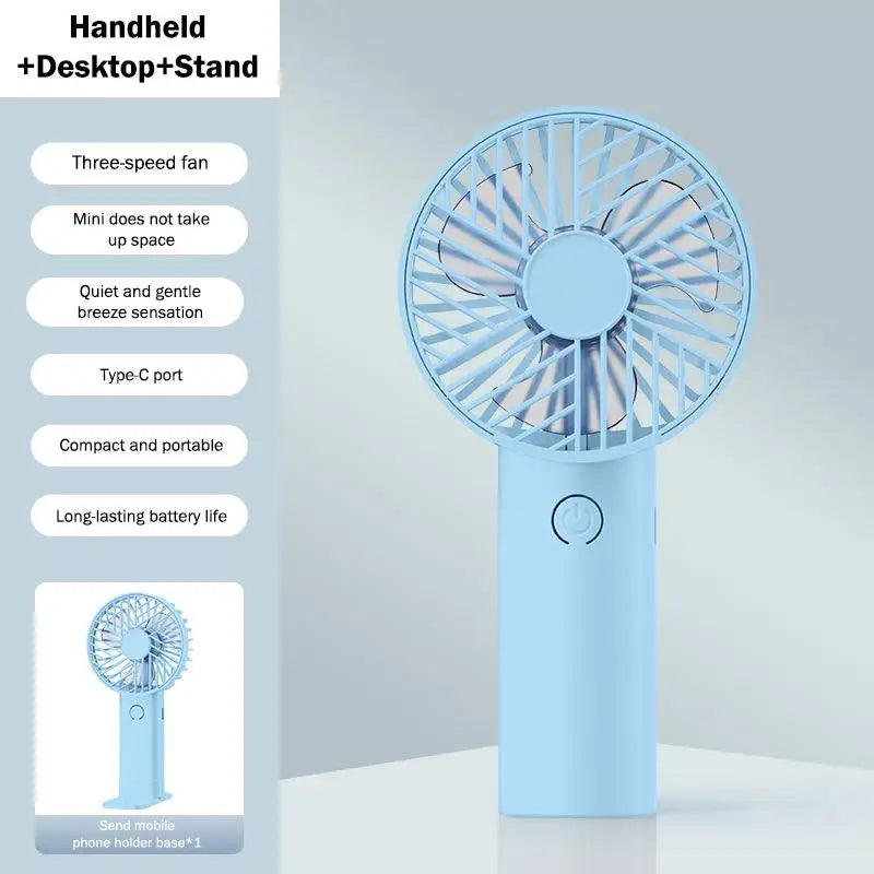Portable Fan Creative Small Fan Pocket Hand-held Fan Lightweight Adjustable Cute Handheld Outdoor Fan Air Cooler Students Gift