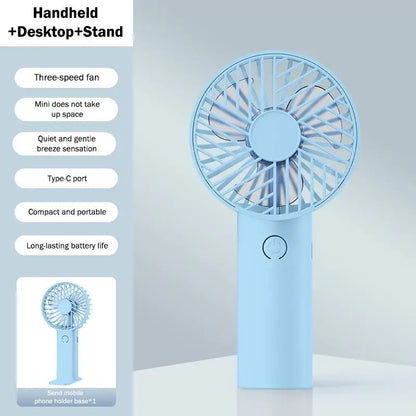 Portable Fan Creative Small Fan Pocket Hand-held Fan Lightweight Adjustable Cute Handheld Outdoor Fan Air Cooler Students Gift