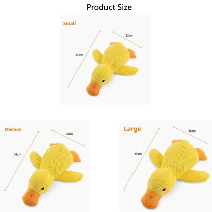 Dog sleeping with a dog hug duck toys to relieve boredom of little yellow duck pet interactive plush doll pet supplies