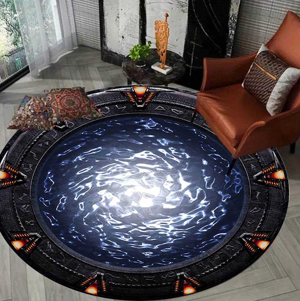 Galaxy-Inspired Round Rug Soft Non-Slip Floor Mat for Living Room Bedroom or Nursery Cozy Sci-Fi Themed Decor  Rugs Living Room