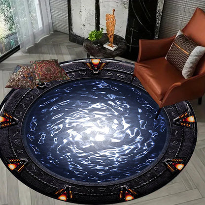 Galaxy-Inspired Round Rug Soft Non-Slip Floor Mat for Living Room Bedroom or Nursery Cozy Sci-Fi Themed Decor  Rugs Living Room