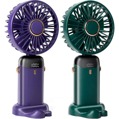 Portable Handheld Fan, Mini Fan, 90° Foldable, 5 Speeds, Handheld/neck-mounted/desktop Three-in-one Small Fan