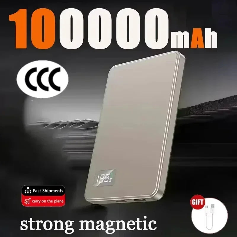 Lenovo 500000mAh PD22.5W Magnetic Power Bank 2027NEW Fast Charging Wireless External Battery For Magsafe For Xiaomi iPhone