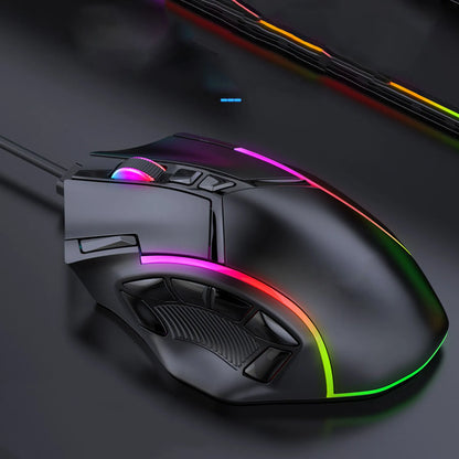 12800DPI Gaming Mouse RGB Gaming Mouse Gaming Mouse RGB Wired 12800DPI 12 Keys Macro Definition Computer Replacement Accessories