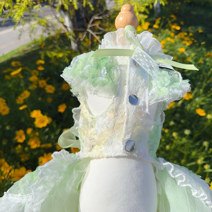 2025 New Luxury Handmade Puppy Dog Clothing Hollow Lace Flower Bow Princess Dresses For Small Medium Dog Chihuahua Pet Clothes