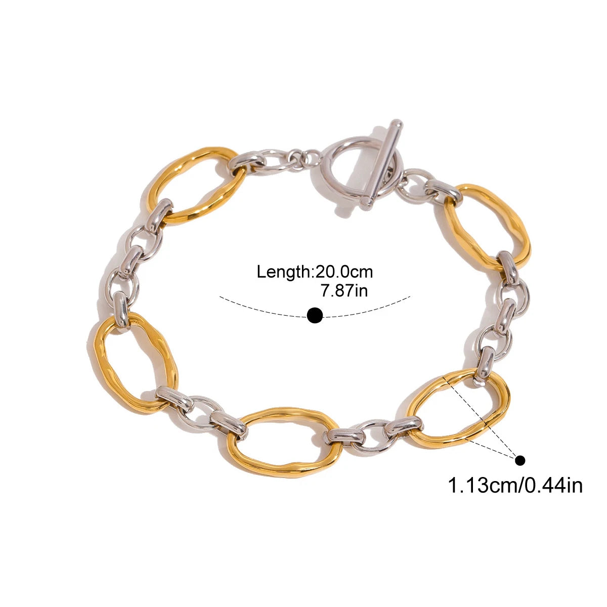Yori Minimalist Stainless Steel Geometric Chic Bracelet Waterproof Metal 18K Gold Plated Simple Daily High Quality Jewelry Gift