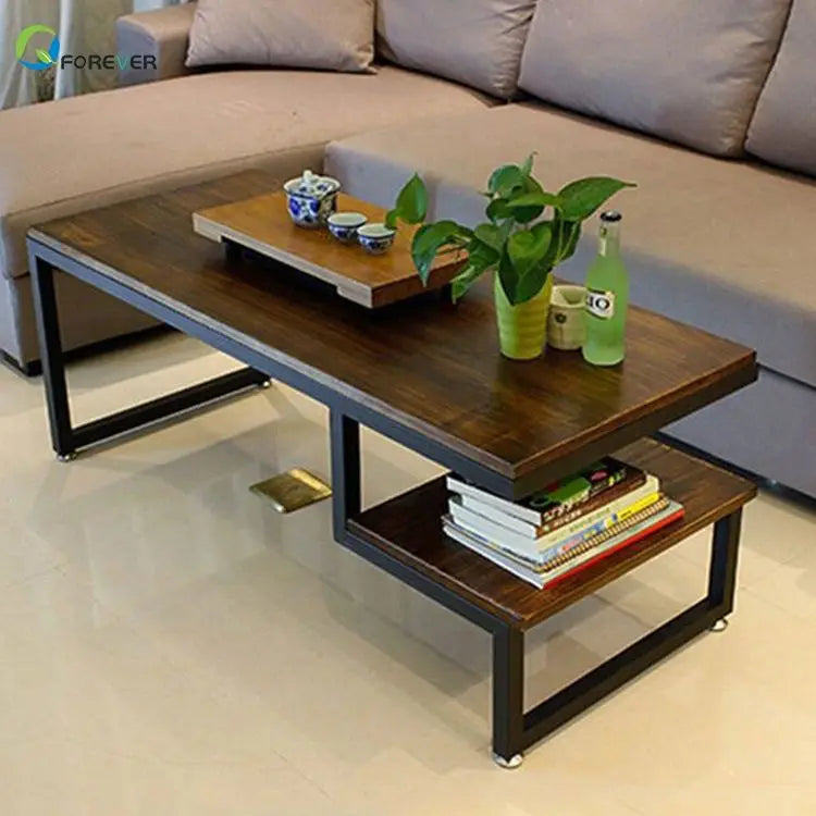 Leisure Wrought Iron Coffee Table Industrial-Style Side Table for Home Use
