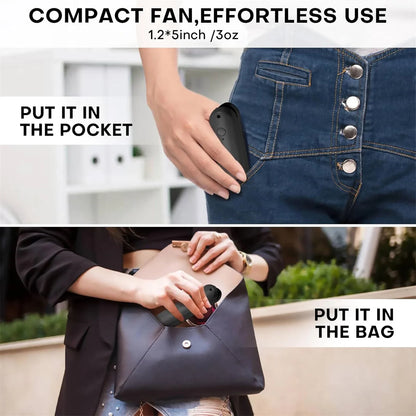 Portable Mini Handheld Fan, Small Pocket Fan, USB Rechargeable Personal Fan with Power Bank, Travel Essentials for Women