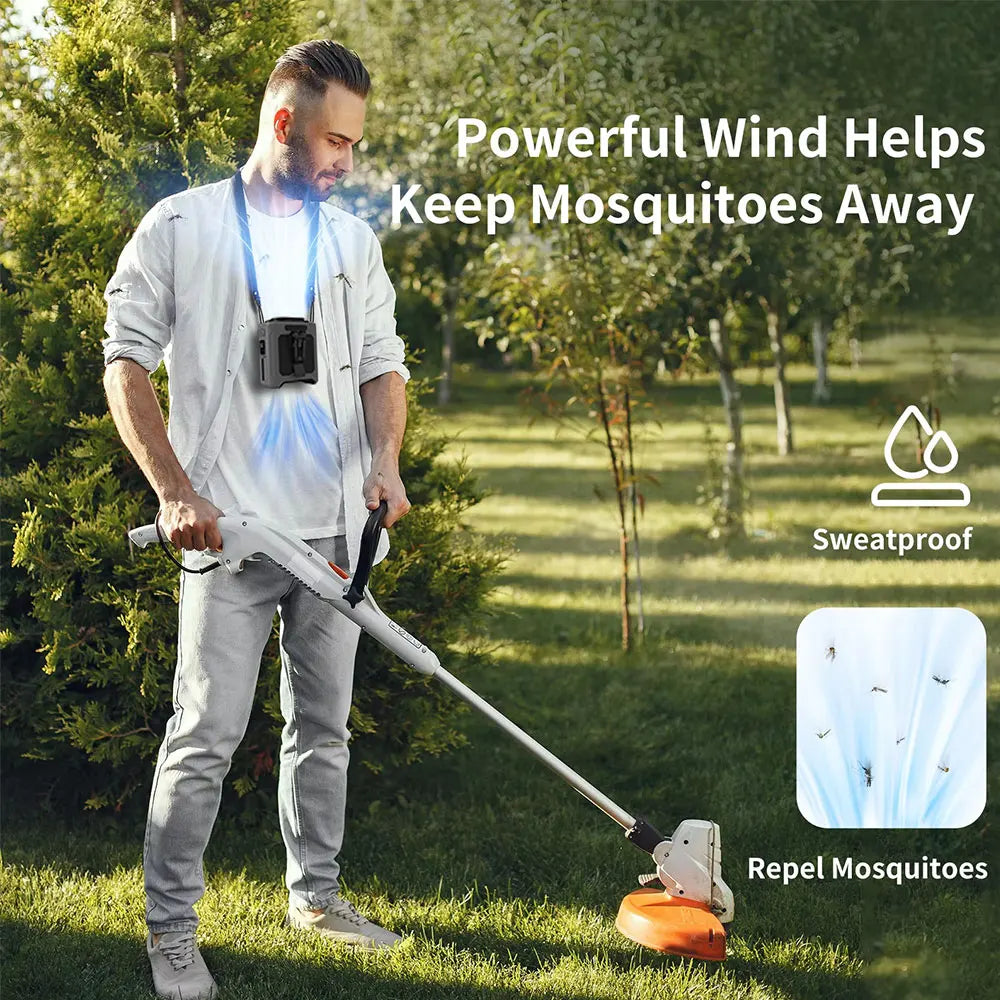Portable Fan, 5-Speed Strong Airflow, Personal Waist Fan, Hands-Free Hanging Neck Fan, Wearable Belt Fan for Camping, Outdoor