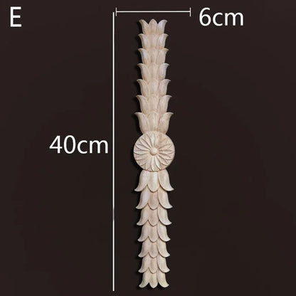 Wooden Furniture Appliques Luxury Living Room Decoration Home Decor Antique Onlays Mouldings Unique Natural Floral Wood Carved