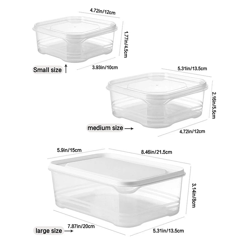 1 Set of 3 Food Storage Containers, Refrigerator Storage Boxes, Grain Storage Boxes, Plastic Sealed Boxes, Large, Medium, and Small Sizes, Lunch Box with Lid for Fruit Storage