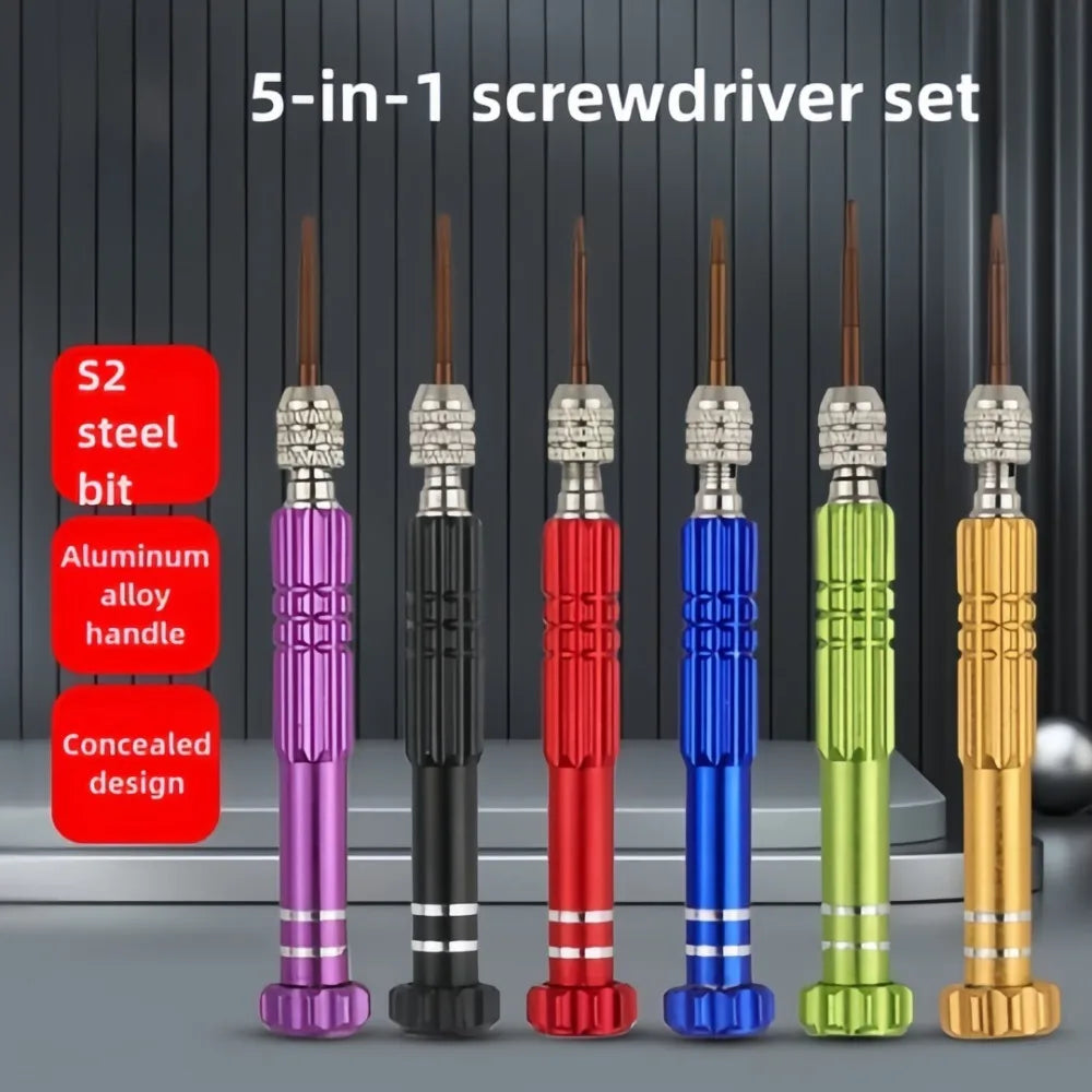 Screwdriver Disassembly Kit Universal 5 in1 DIY Disassembly Precision Multifunctional Watch Glasses Mobile Phone Repair Tool