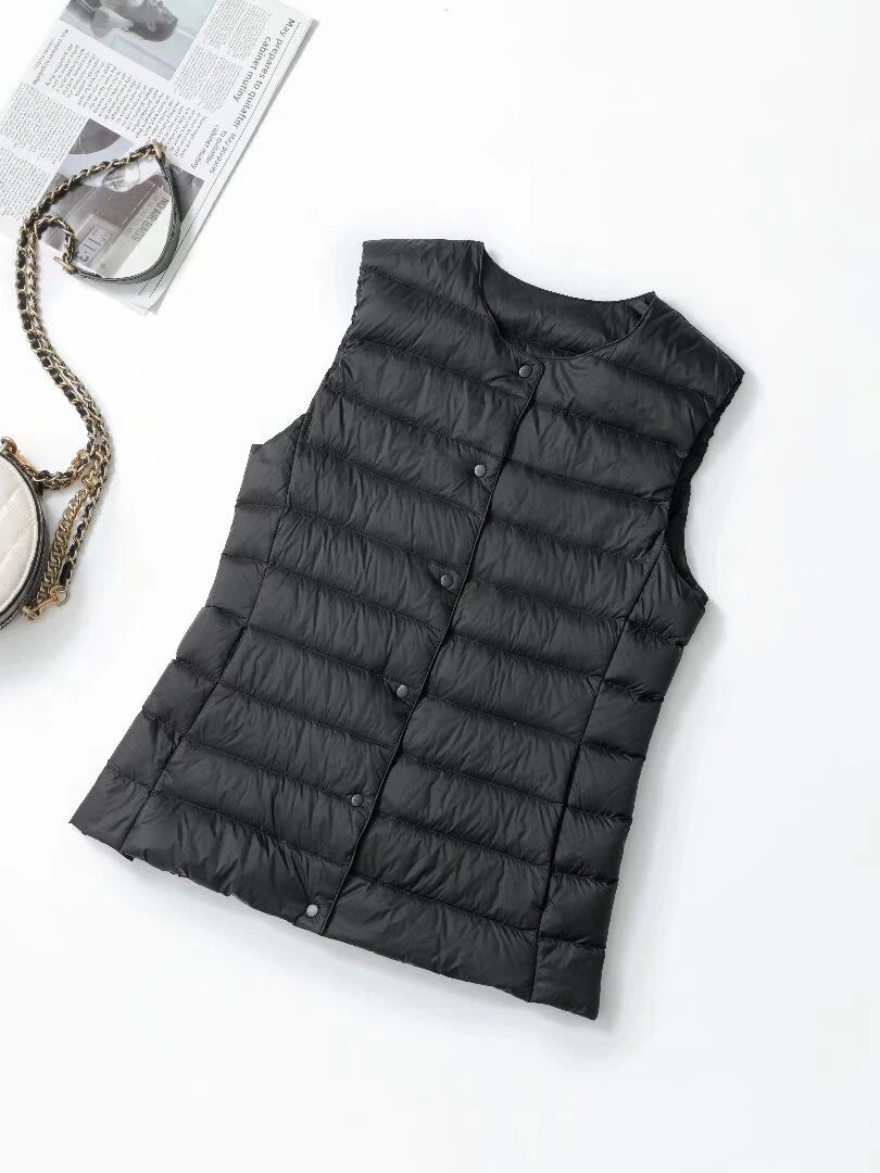 NewBang Women's Matt Fabric Waistcoat Warm Vests Ultra Light Down Vest Women Portable Warm Sleeveless Winter Liner
