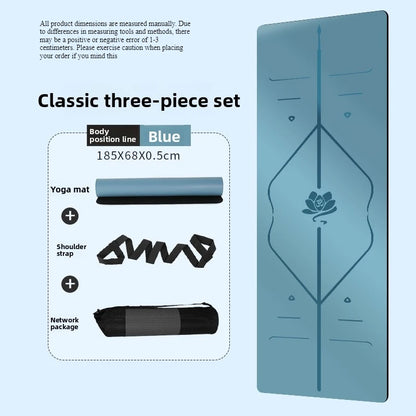 PU Rubber Non Slip Wide Thick Yoga Mat Quiet Dance Mat Home Use Beginner Fitness Yoga Mat Exercise Mat Gymnastics Mat
