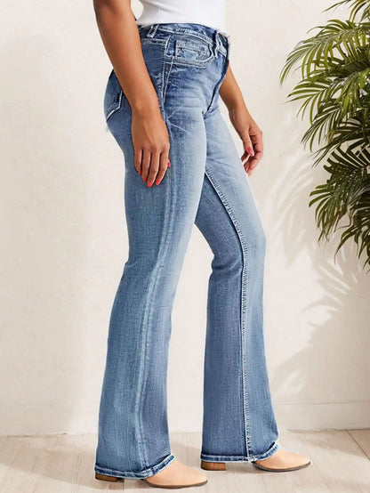 Women's Slim Fit Flare Jeans - Stylish Bell Bottom Pants for a Chic Look