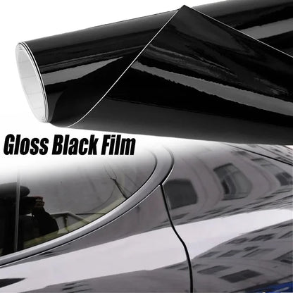 Gloss black car body film vinyl wrap decals self adhesive sticker motorcycles bike auto skin color changing films 150*50cm
