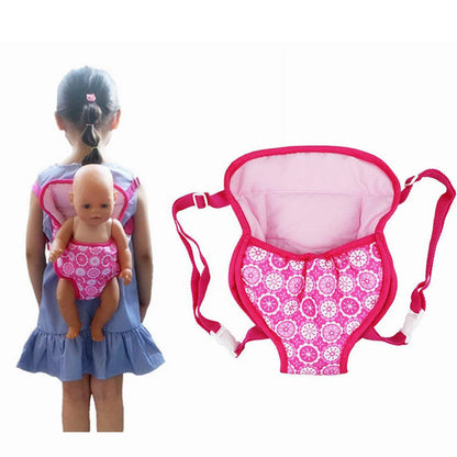 Dolls Out Going Carry Bag Sleeping Bag Doll Accessory for 43cm Baby New Born Doll Fits 15 To 18 Inch Doll Backpack Bag