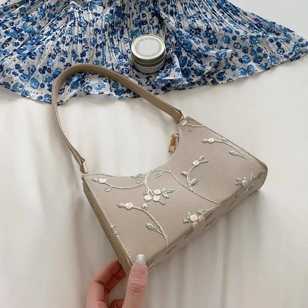 Elegant Small Handbag For Girls PU Leather Purse Wallets Shoulder Bags Women Underarm Bag Mini Messenger Bags Korean Handbag