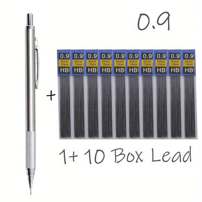 All Metal Mechanical Pencils 0.3, 0.5, 0.7, 0.9, 1.3 2.0Mm Lead Refills  Art, Writing, Sketching Retractable Design