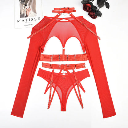 Bikini Fashion Sexy Three-Piece Suit Complex Strap Halter Waist Seal Nightclub Sexy Underwear