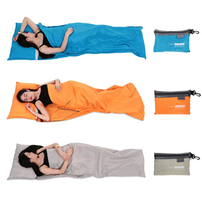 Outdoor Travel Camping Hiking Polyester Pongee Healthy Sleeping Bag Liner with Pillowcase Lightweight Business Trip Hotel