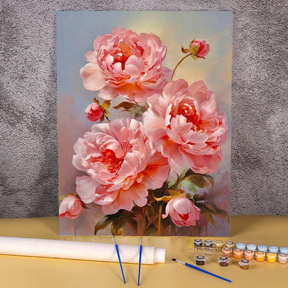 Painting By Numbers For Adults Peony Flower Handpainted Picture Personalized Gift Paint With Numbers Drawing For Home Decors