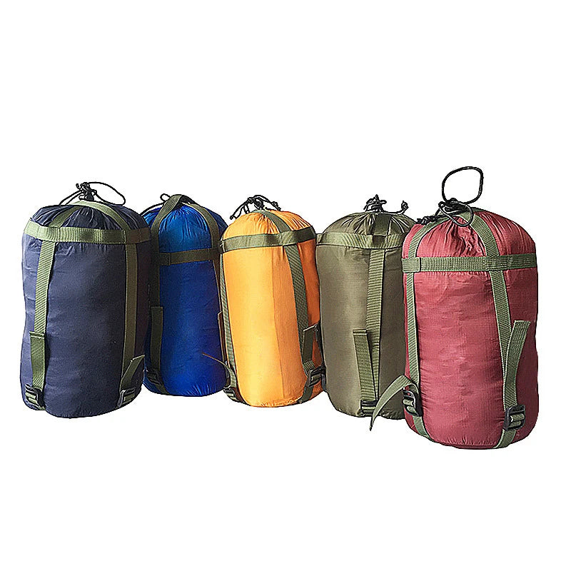 Outdoor Camping Sleeping Storage Bag 38*18cm Waterproof Compression Stuff Sack Drawstring Design Nylon Pack EDC Equipment