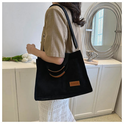 Ladies' handbag, large capacity new fashionable canvas shoulder bag, crossbody bag, commuting bag  zwq