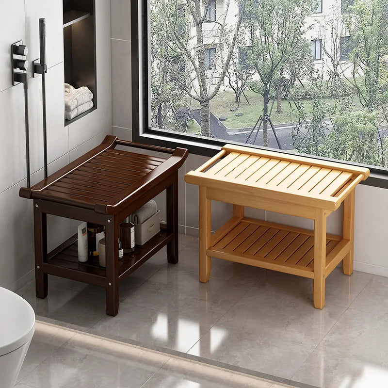 Bathroom stool, bath stool, Nanzhu bath stool, non-slip and waterproof, shoe change stool