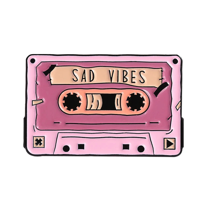 Retro Tapes Enamel Pins Custom 80s 90s Nostalgic Music Brooches Lapel Badges Clothes Funny Jewelry Gift for Friends