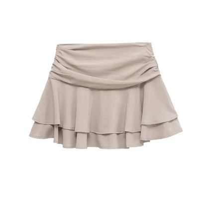 Casual Summer 2025 Women's Midi Skirt with Lace Hemline in Tee Colors A-Line Silhouette Slim Fit Sle for Casual Ocns