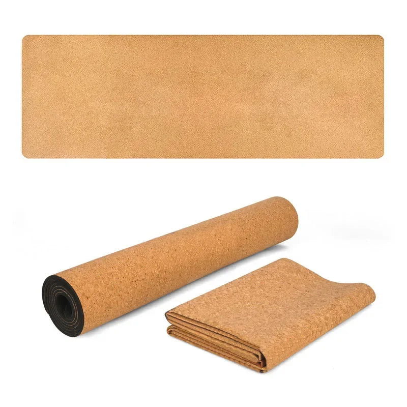 183X61Natural Cork TPE Yoga Mat Fitness Gym Sports Mats Pilates Exercise Pads Non-Slip Yoga Mats Absorb Sweat Odorless