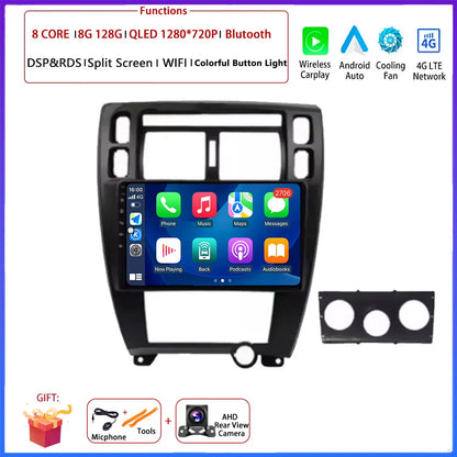 Player GPS Navigation Carplay Auto Android 16 For Hyundai Tucson 2004 -2009 Car Radio Multimedia Stereo Video