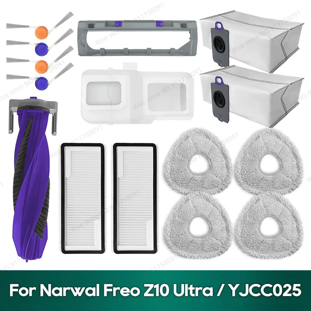 Compatible for Narwal Freo Z10 Ultra / YJCC025 Accessories Roller Brush Hepa Filter Dust Bag Mop Cloth