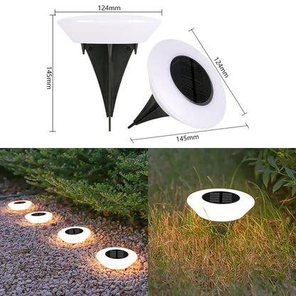 Waterproof Solar Garden Lights Outdoor Use Landscape Lighting for Driveway Lawn Walkway Base Light Solar Powered Garden Decor