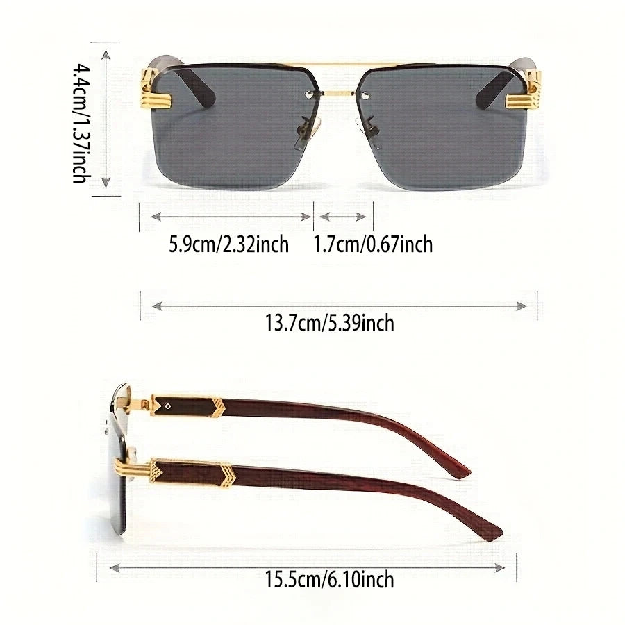 A Pair of Textured Double-Bridge Trendy Fashion Sunglasses, Suitable for Streetwear, Parties, Music Festivals, Gifting and Vacat