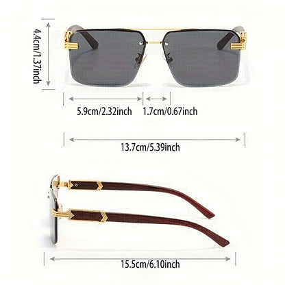 A Pair of Textured Double-Bridge Trendy Fashion Sunglasses, Suitable for Streetwear, Parties, Music Festivals, Gifting and Vacat