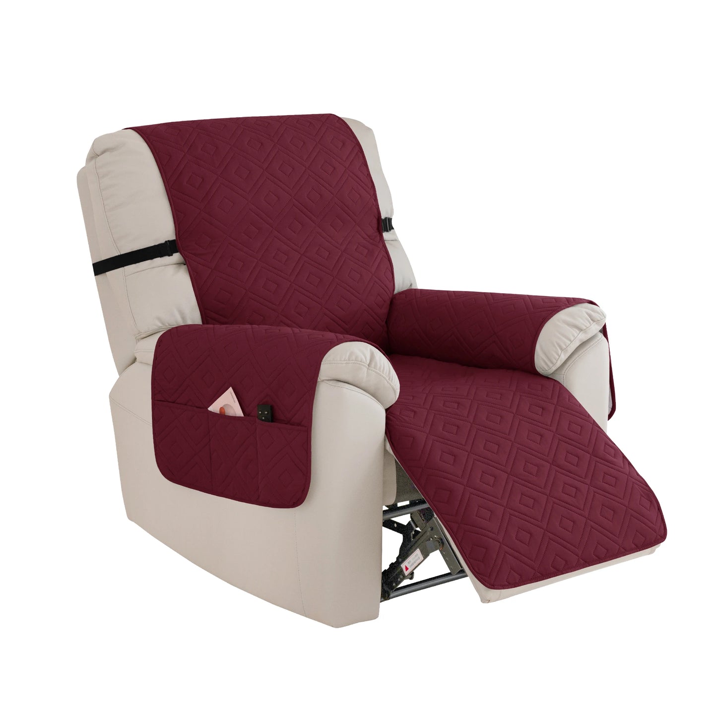 1PC Water Repellent Recliner Chair Cover Armchairs Slipcover Sofa Couch with Adjustable Elastic Strap Furniture Protector